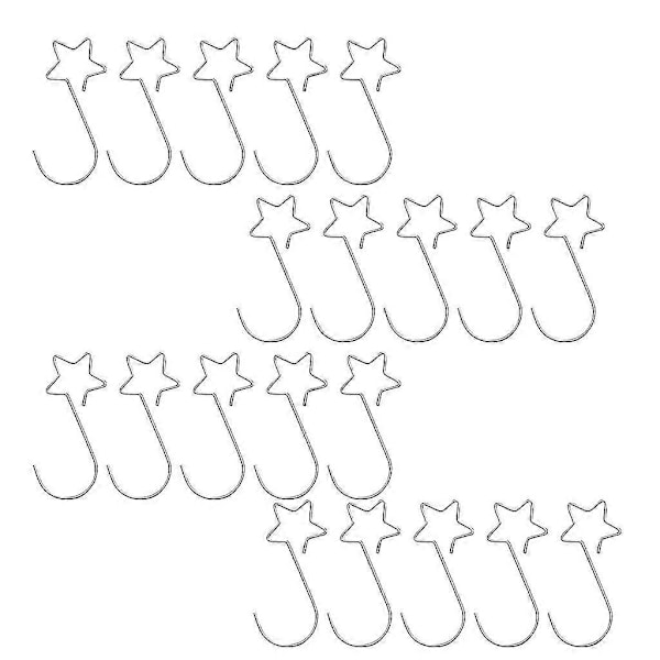 Multifunksjonelle Metall Stjerneform Kroker Juletreholder Dekor Gull 20 stk