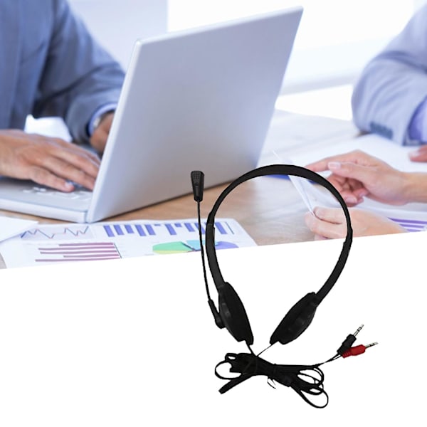 Kablet hodetelefon universell med mikrofon plast 3,5 mm over-ear stereo hodesett for hjemmet