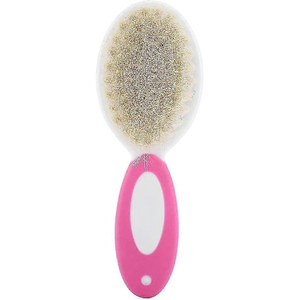 Børste- og kamsæt til småbørn, plastik, komfortabelt og sikkert børste- og kamsæt til babyer og børn, ideel til hovedbundsmassage til nyfødte (pink) (2 stk)