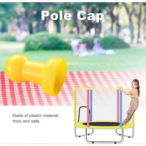 6 Pakke Trampolin Hegnspæl Endestykker Gul Trampolin Endestykker PP Plast Trampolin Tilbehør Diameter 2,5 cm