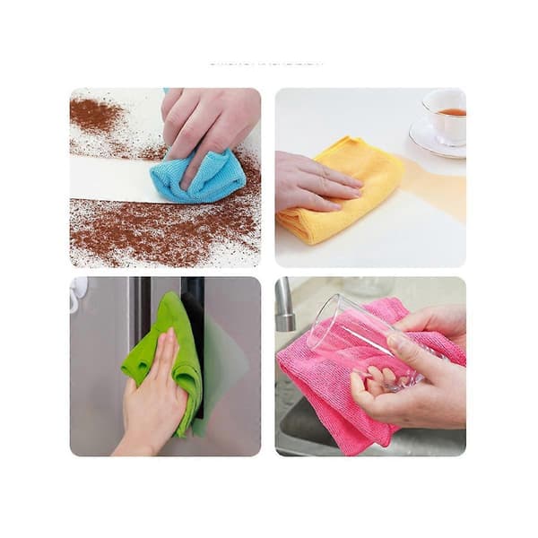 Mikrofiber Stickad Absorberande Kök Städ Disk Biltvätt Handduk Tyg
