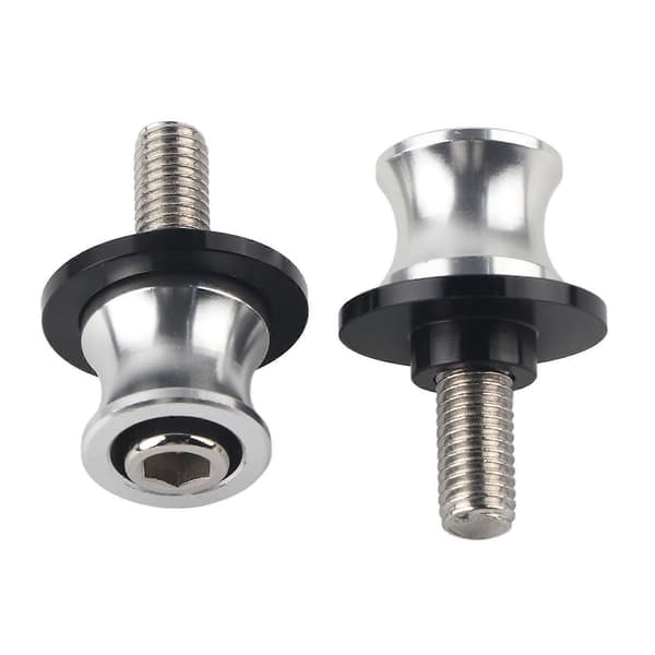 10mm Motorcykel CNC Bakstöd Svingarm Spool Sliders Stöd Svingarm Bobbins Silver