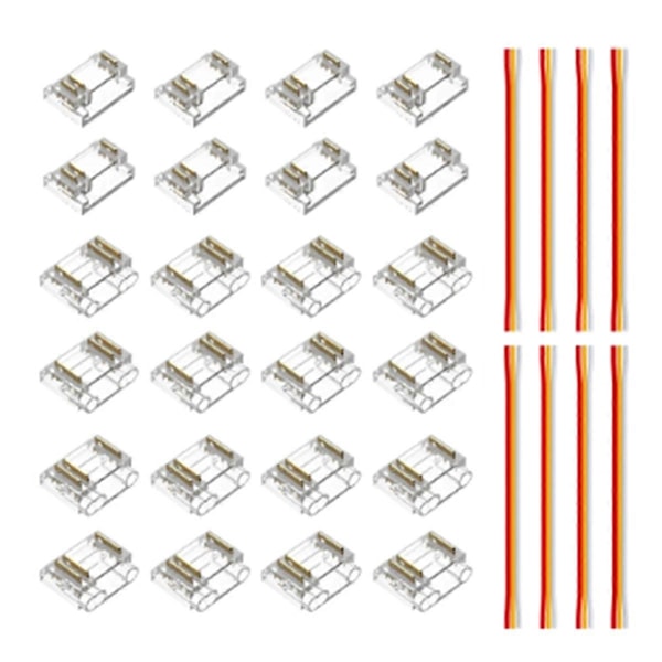 24 stk. 3-pins 12 mm parent Dekselkoblingssett for COB RGBIC LED-stripe parent Gapless Connec