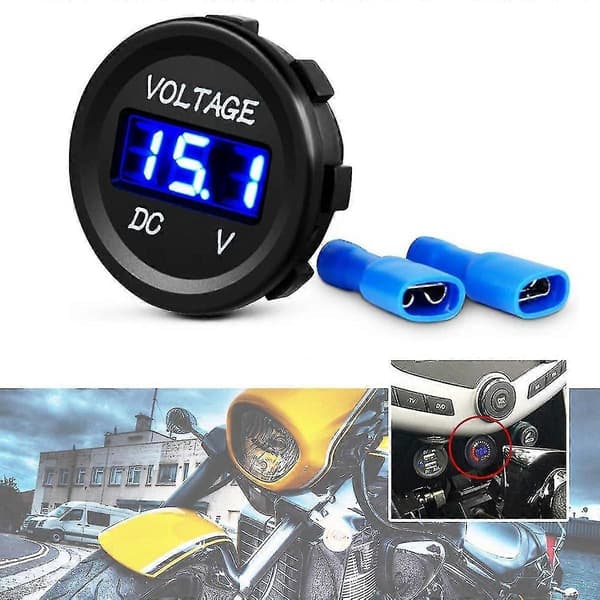 DC 12V LED-panel Digital Voltmeter Display for Båt, Marine, Kjøretøy, Motorsykkel, Lastebil A