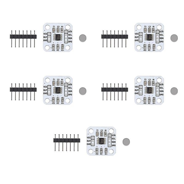 5 stk As5600 Magnetic Encoder Magnetisk induksjonsvinkelmåling sensormodul 12bit høy presisjon