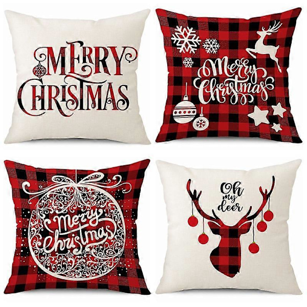 Set med 4 st Jul Kuddfodral 45x45 cm