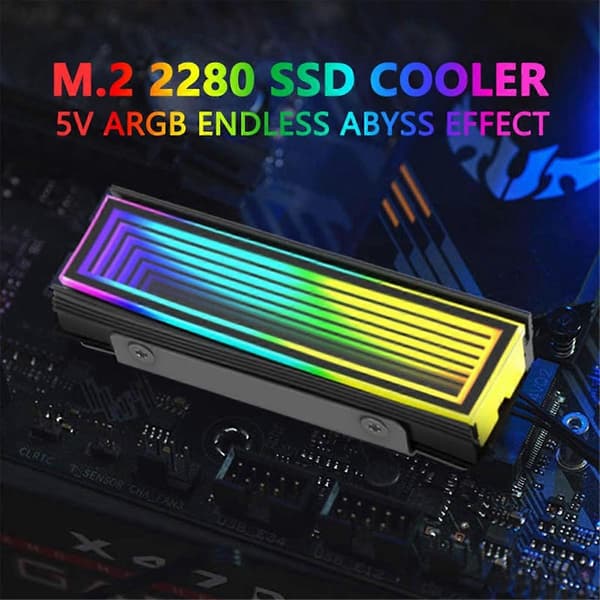 M.2 ARGB Computer Radiator 2280 SSD M2 Radiator PC RGB M.2 Nvme Køler Køleplade Uendelig Afgrund Effekt