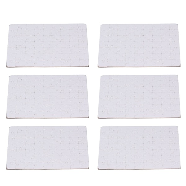 6 Sæt Blanke Puslespil 63 stk. 13x18cm Hvide Samle DIY Sublimations Blank Puslespil til Livsfoto