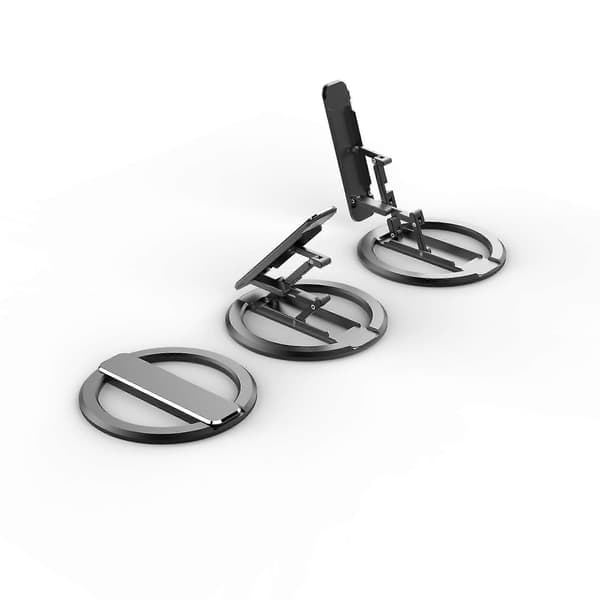 Telefonholder til Skrivebord, Universal Magsafe Ring Telefongreb, Med Magsafe Sticker - Sort