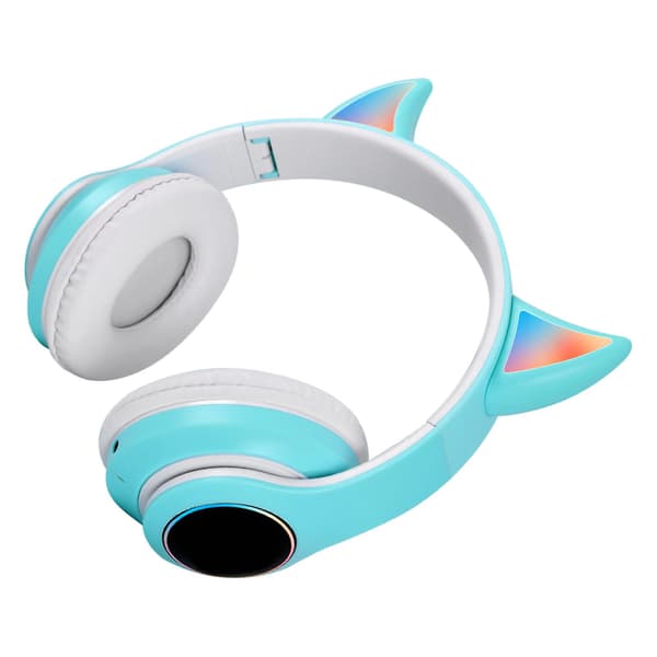Sammenleggbare Bluetooth Hodetelefoner HiFi Glødende Effekt Lett Komfortabelt Søtt Trådløst Headset Grønn