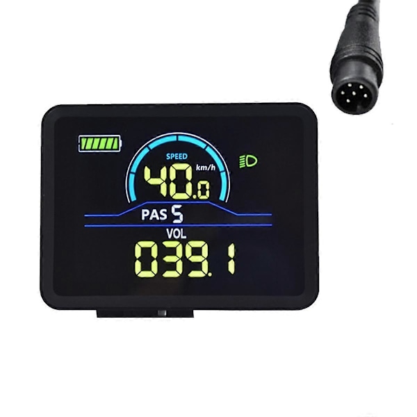 P5C Elektrisk Cykel LCD Display Meter 24V-60V Ebike Intelligent Display IP67 UART Farverig LCD Display Meter 6PIN
