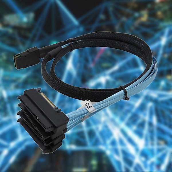 Intern Mini SAS 36 Pin SFF-8087 til (4) 29 Pin Harddiskdrev Separator +15 Pin SFF-8482 SATA Con