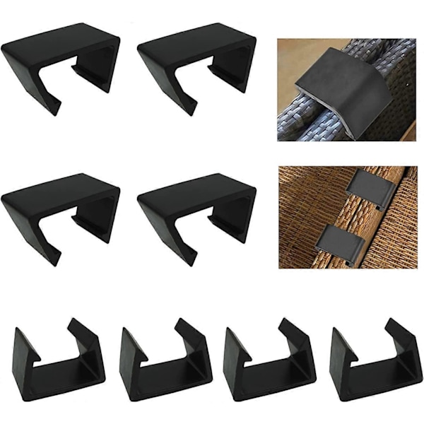 8 stk. Møbelclips Sofa Havemøbler Flet til Restaurant Rattan Stole Have Anti-Slip Fastgørelsesclips (5,7 cm)
