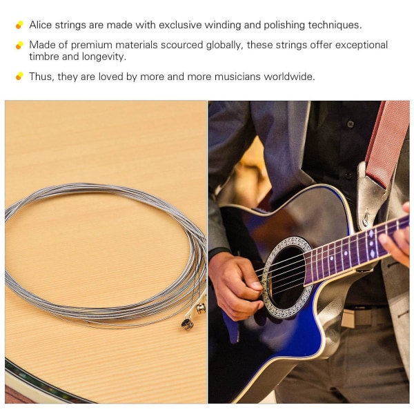 Sekskantet kerne jernlegering vikle strenge sæt til 22-24 bånd elektriske guitarer Ae536-sl