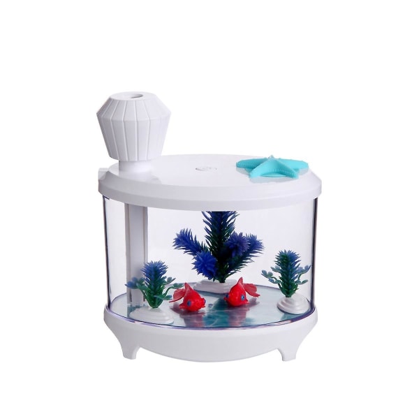Fisketank Luftfukter Diffuser Fargerik Nattelys DC5V USB Mini Mist Maker 460ml Vann Diffus