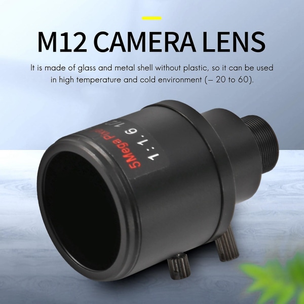 CCTV-objektiv 1/2,5 tum 6-22 mm 5MP M12-fäste varifokalt objektiv F1.6 För 4MP/5MP CMOS/CCD-sensorsäkerhet
