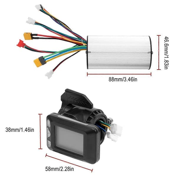 24/36V 250/350W 15A Elektrisk Scooter Controller Instrument Accelerator Kit, Elektrisk Scooter Tilbehør