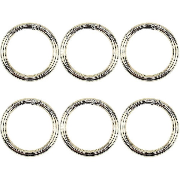 6 kpl Jousirenkaat Karabiner 38mm Pyöreä Kultainen Sinkkiseos Laukun Solki Avaimenperä