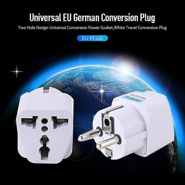 5X EU Pluggadapter DE Til EU Pluggadapter 10A 250V Universell Reiseadapter EU Stikkontakt