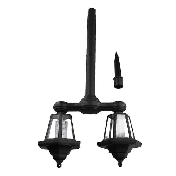 Udendørs Vandtæt Heksagonal Jordspydslampe, Solcelle Postlampe til Have Terrasse Gård For-/Bagdør Postlampe