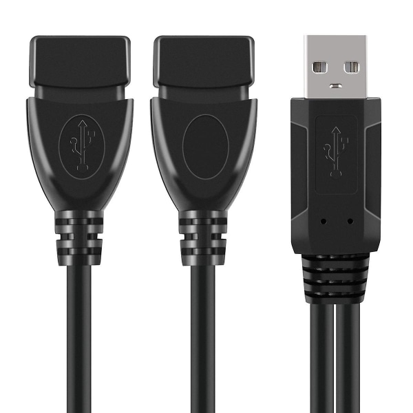 USB 2.0A uros-uros-liitäntä Y-jakaja-adapterikaapeli