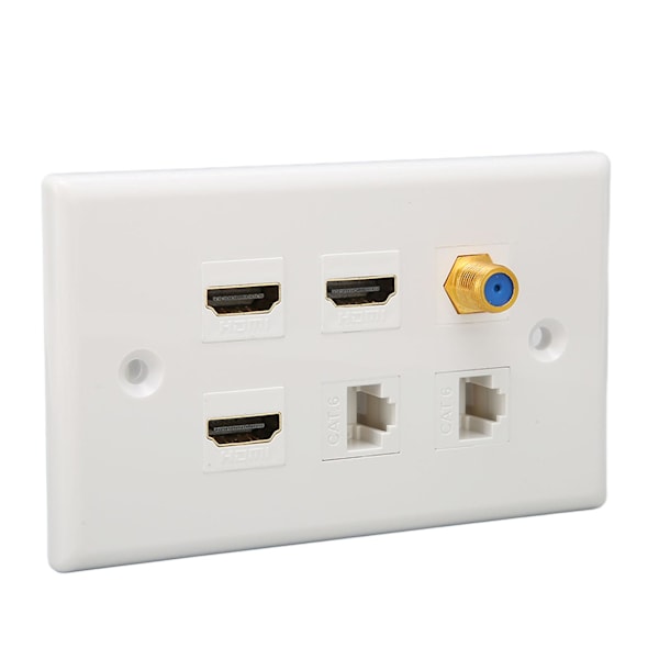 6-Port HD Multimedia Interface Veggplate for Hjemme-TV F Hode og CAT6 Nettverk AV