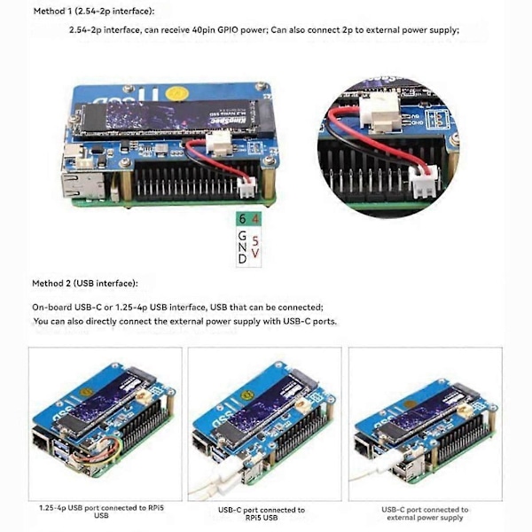 MPS2280P PCIE M.2 NVME SSD -laajennuslevy 5:lle, tukee 2280/2242/2230 SSD:tä RPI 5:lle