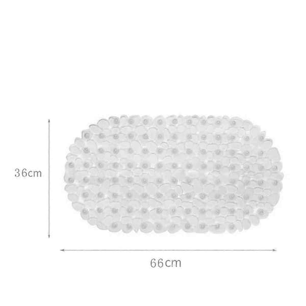 Badrumsmatta Duschmatta Stenar Badkar Halkfri Säkerhetsmatta med Sugkoppar av Gummi (Vit)