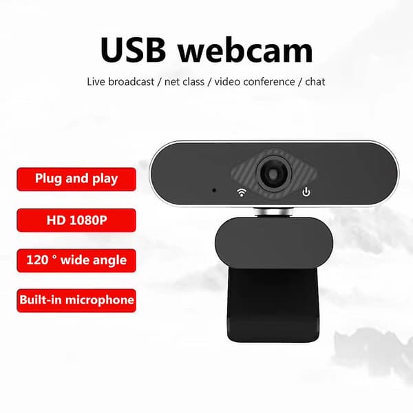 USB 1080P Webkamera med mikrofon for PC-datamaskin
