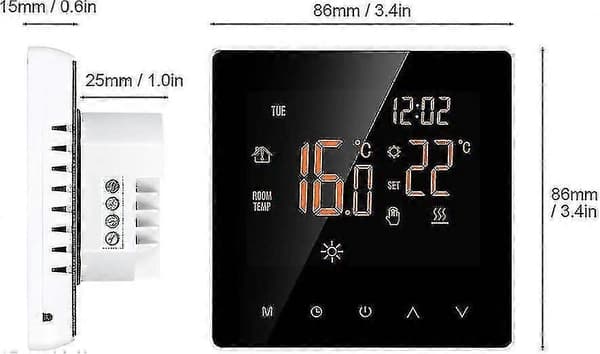Smart Termostat Digital Rumtermostat Programmerbar LCD-skærm Touchskærm App-styring Elektrisk Vægtermostat Med Intern Sensor/gulvsensor-