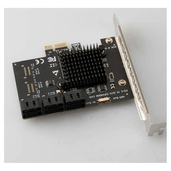 PCI-E til 6-ports SATA3.0 utvidelseskort 6Gbps stasjonær adapter for SSD & mekaniske harddisker