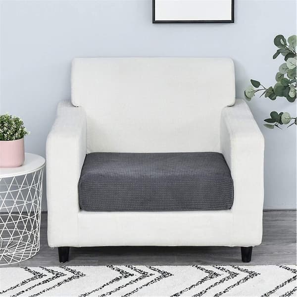 Stretch Kuddeöverdrag Jacquard Soffa Kudde Soff Sittdyna Överdrag Sofföverdrag Dammskydd Möbelskydd (1-sits, Vit)