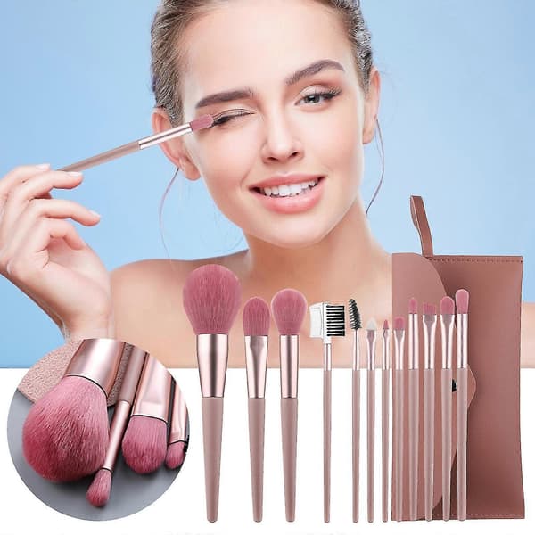 12 Makeup Børster Skønhedsværktøj Foundation Børste Bærbart Makeup Makeup Børstesæt