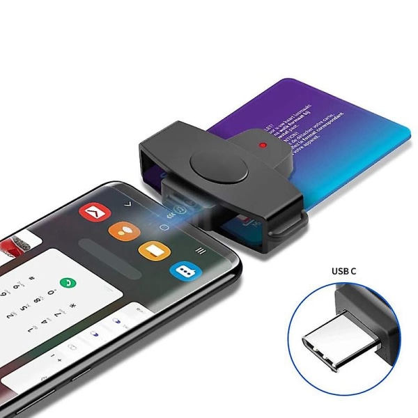 Id Sim Smart Card Reader Usb Type C Hukommelsesbank Emv Elektronisk Cloner Connector Adapter til Android