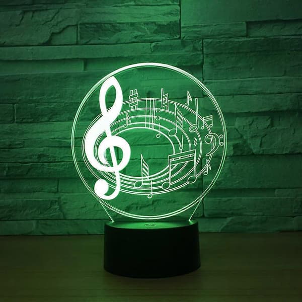 SBSG 3D Lampe, Ephvan 3D Musikvisualisering 7 Farvers Skift Optisk Illusion Led Touch Sensor Lampe Atmosfære Sengelampe til Hjemmeindretning, Børn