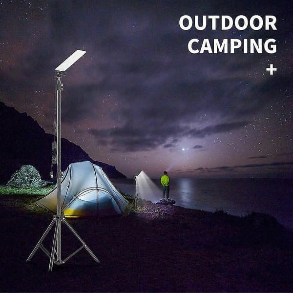 Multifunksjonell Bærbar LED Camping Lanterne Justerbart Tripod Stativ Stang Utendørs Arbeid BBQ USB Lys Kraftig Lys
