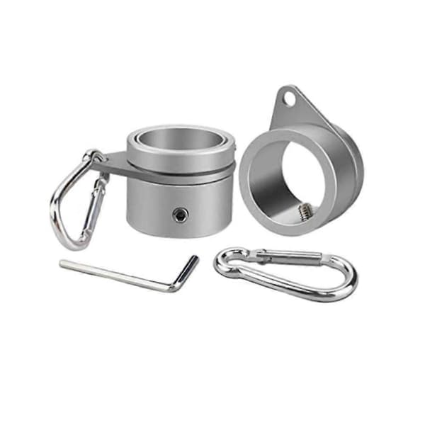 2 stk. flaggstangringer Anti-vikle flaggstangklemmer Svingbare 360° roterende flaggstangmonteringsringer Silver