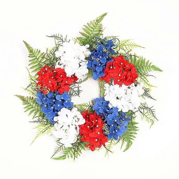 Amerikkalaisen itsenäisyyspäivän seppele, simuloitu hortensia, olohuoneen seppele