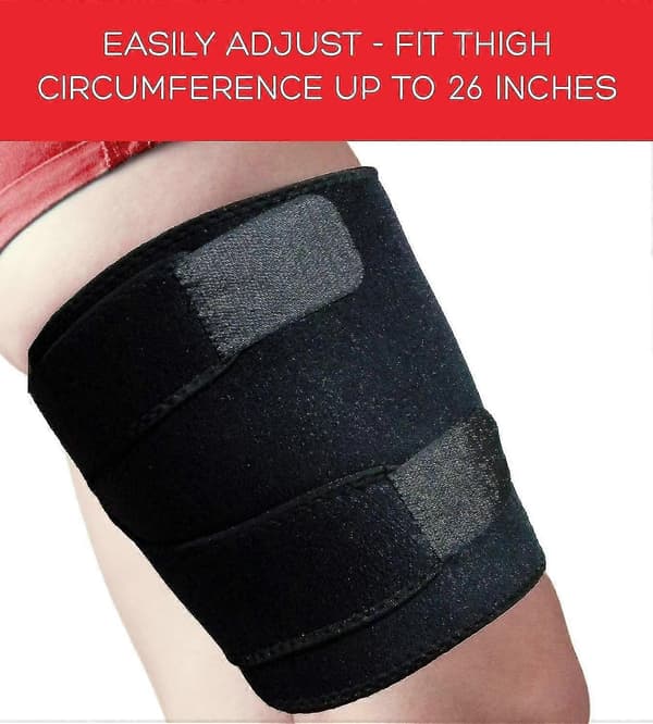 Justerbar lårstøtte, unisex pustende neopren sklisikker hamstring kompresjonserm -Sy