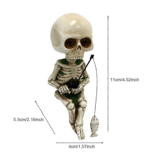 Mini Pääkallo Luuranko Koriste Akvaario Lampi Puutarha Bonsai Sisustus Halloween Askartelu Banmo