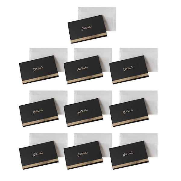 10-pack bröllopskort med kuvert, guldfoliedesign tackkort röd