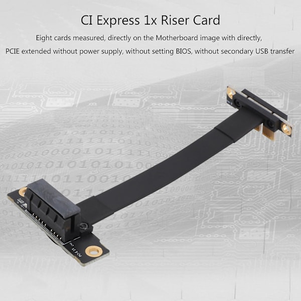 PCIE X1 -jatkokaapeli, kaksois 90 asteen suorakulma PCIe 3.0 x1 - x1 -jatkokaapeli 8 Gbps PCI Express 1x -jatkokortti - 10 cm