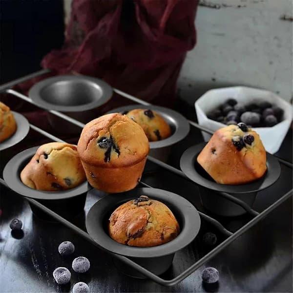 6 Kopps Ickefast Popoverform Muffin Cupcake Bakform Puddingform för Ugnsbakning Frittatas Muffins Quiches Puddingkakor