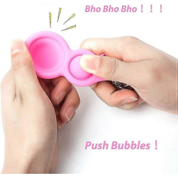 BE 3 stk. Simple Dimple Fidget, Leke Håndholdt Mini Fidget Leker Sensorisk Stress Relief Håndleker med Nøkkelring for Barn Voksne Anti-Angst Squ