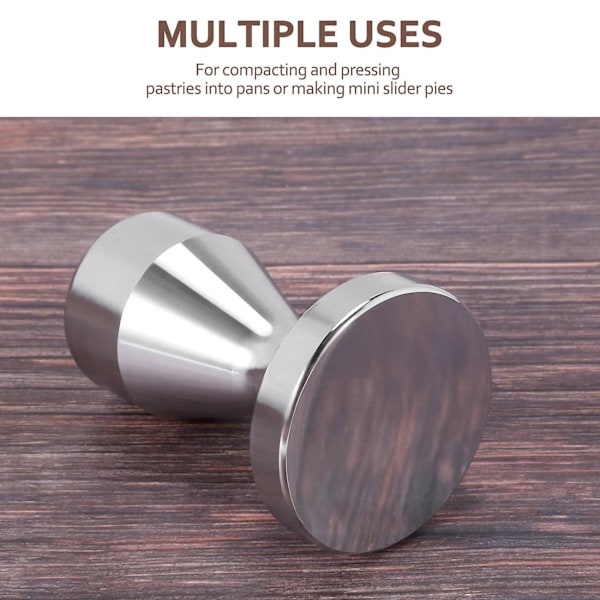 Kaffetamper i rustfritt stål, barista espresso tamper, 49 mm base, kaffebønnepresse
