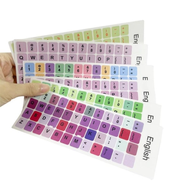 Tastaturklistermærker Multibaggrunde Farvet Tastatur Film Mat Slidbestandig
