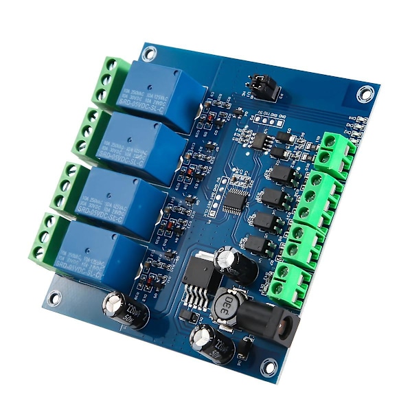 Modbus RTU 4-vejs relæmodul 7-24V relæmodul switch RS485/TTL indgang og udgang med anti-reverse beskyttelse