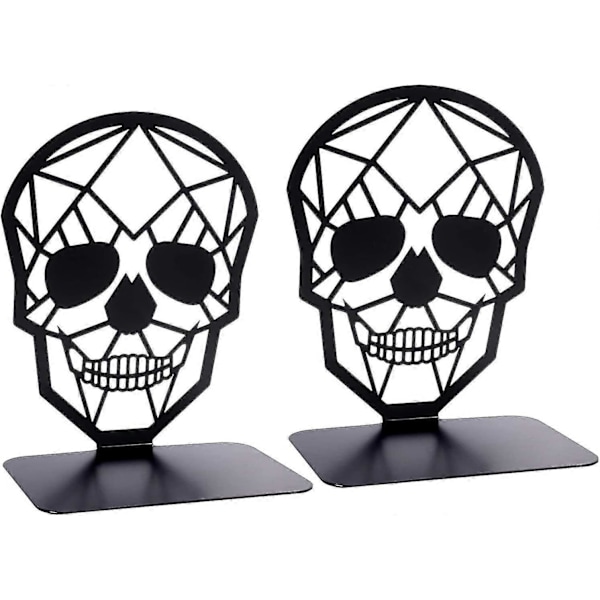 Metal Dødningehoved Design Sort Bogstøtte (1 Par)