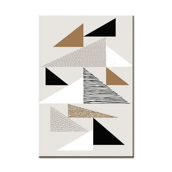 Wekity 3D Geometrisk Patchwork Väggkonst Canvas Print Poster, Enkel Abstrakt Konst Ritning Dekoration för Hem Vardagsrum Sovrum Kontor och Barnrum
