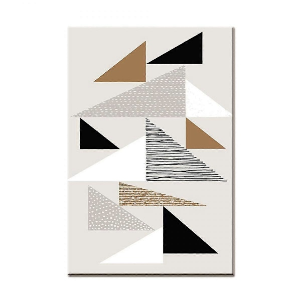 Wekity 3D Geometrisk Patchwork Væghængt Canvas Print Poster, Enkel Abstrakt Kunsttegning Dekoration til Hjemmet Stue Soveværelse Kontor og Børneværelse